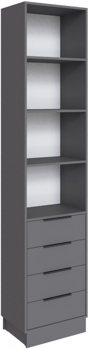 Шкаф Мадрид торцевой (0,35) с 4 ящ, Графит серый