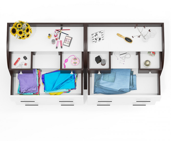 Два комода С-МД-К6 (Шесть), венге/белый шагрень