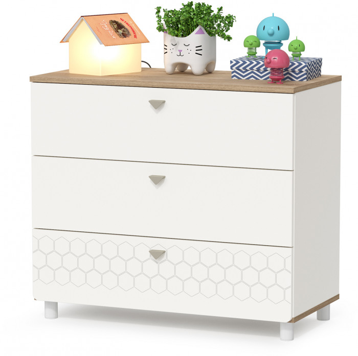 Эйп Детская № 7, цвет белый/дуб белый, 2 х сп. м. 800х1600 мм., б/м, основание есть, макс. нагрузка 80 кг., рекомендуемая высота матраса 120 мм.