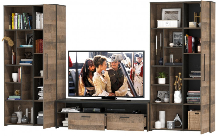 Трувор Гостиная 076, дуб гранж песочный/интра