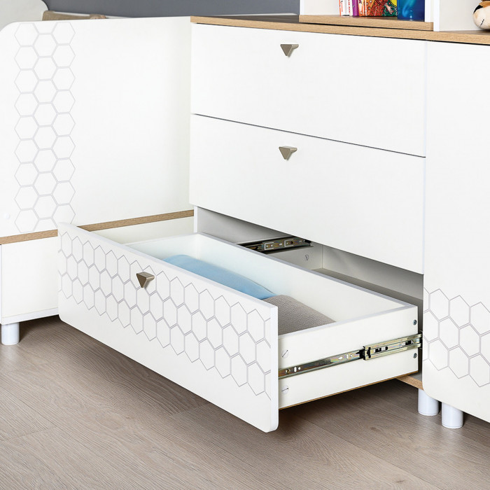 Эйп 13.334 Шкаф для одежды + 13.322 Комод, белый/дуб белый