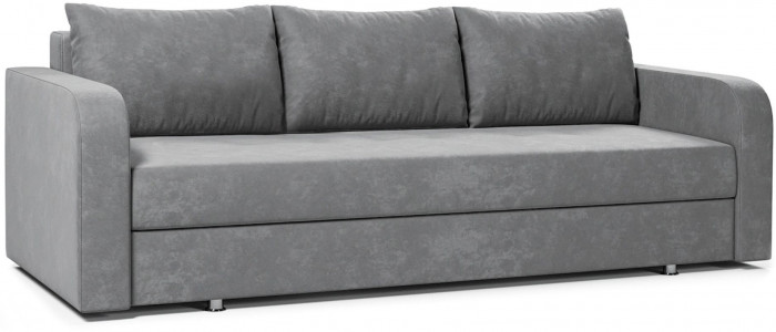 Диван-кровать Вектор, еврокнижка, велюр, 140х190, серый
