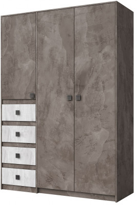 Шкаф для одежды с ящиками "Лондон" - Оникс/Бетон пайн светлый