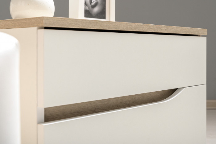 Муссон Кровать 11.28 + подъёмный ортопед + Тумба 16.03 + Тумба ТВ 13.276, цвет белый/чёрный/дуб эндгрейн элегантный/кожзам белый, 1600х2000 мм., б/м