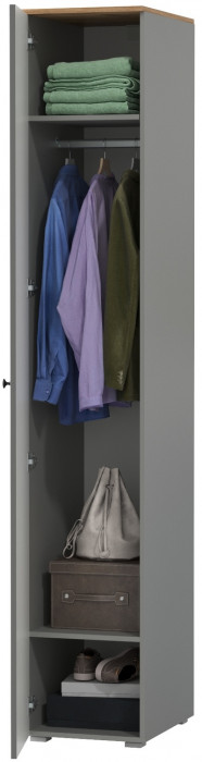 Остин 13.225 Шкаф-пенал, цвет серый графит/дуб крафт золотой, ШхГхВ 40х54,3х229,6 см., универсальная сборка