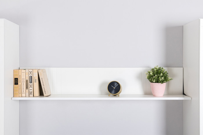 Валенсия Гостиная № 091, цвет ЛДСП белый шагрень/МДФ белый шагрень, ШхГхВ 266,3х38,4х225 см.