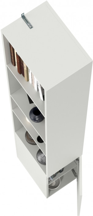 Эйр Гостиная 16.323 Шкаф торцевой, цвет белый шагрень, ШхГхВ 26,9х38,1х219,5 см., универсальная сборка