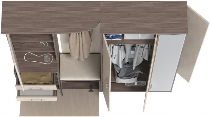 Прихожая Домино 5, бодега тёмный/бодега светлый