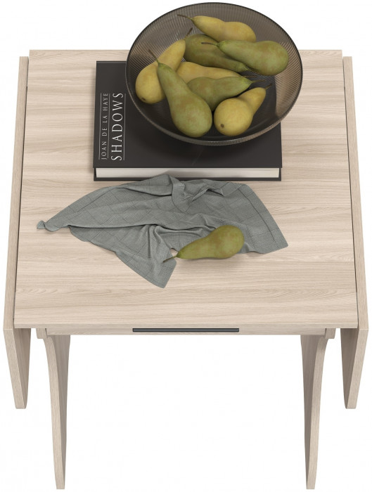 Стол обеденный раскладной с ящиком 6-02.120ТМяс.св, ясень шимо светлый