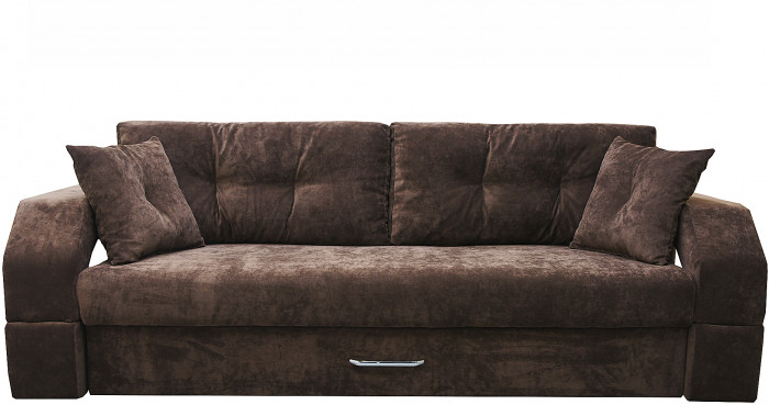 Диван-еврокнижка Манчестер, пружинный блок, 150х195, подсветка, велюр коричневый