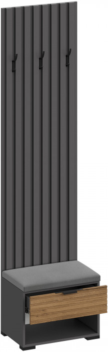 Модульная Прихожая Ома, набор №7, Графит/Дуб Тортуга, Simple 27