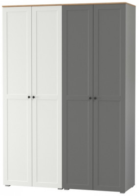 Остин 13.224 Шкаф 2 шт., белый шагрень/серый графит/дуб крафт золотой