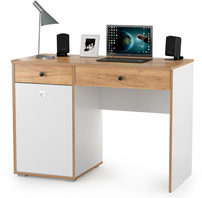 Вуди Компоновка № 14, цвет белый премиум/дуб крафт золотой, ШхГхВ 310х52,7х180,3 см., универсальная сборка