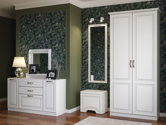 Ливерпуль Шкаф для одежды 13.134, ясень ваниль/белый