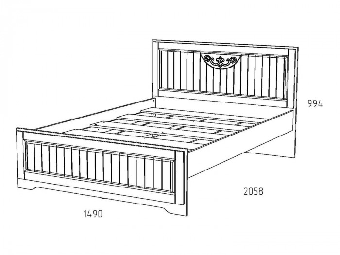 НМ 040.34-01 Кровать Оливия Дуб Сонома/белое дерево