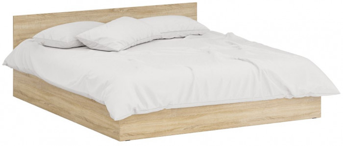 Спальня Стандарт 4-1800, дуб сонома/фасады ТВ тумбы МДФ белый глянец