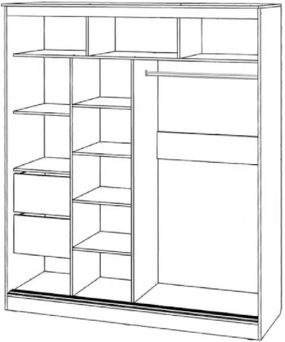 Шкаф-купе Элегант 1 1700 (Сандал светлый)