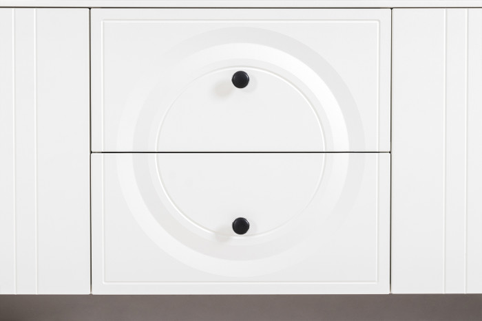 Валенсия Гостиная № 080, ЛДСП белый шагрень/МДФ белый шагрень