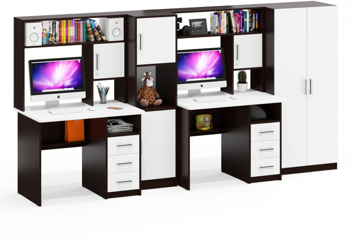 С-МД-СК9 Компоновка № 07, венге/белый шагрень