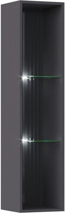 Оливия Шкаф навесной открытый (Глиняный серый, Шарли мокко)