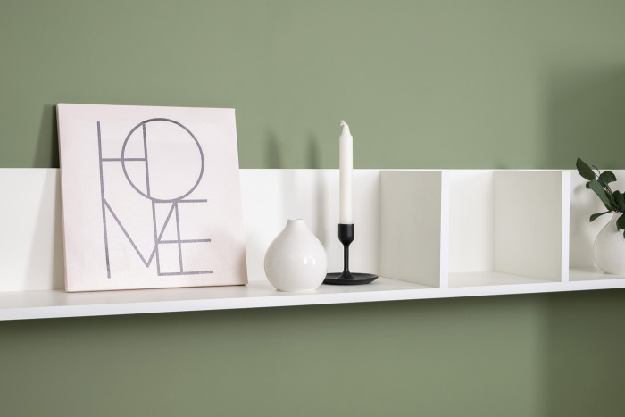 Эйр Гостиная 16.490 Полка навесная открытая, цвет белый шагрень, ШхГхВ 140х22,6х21 см., НЕ универсальная сборка