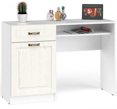 Ливерпуль Стол туалетный 12.46, цвет ясень ваниль/белый, ШхГхВ 119,8х41,3х82,3 см., НЕ универсальная сборка