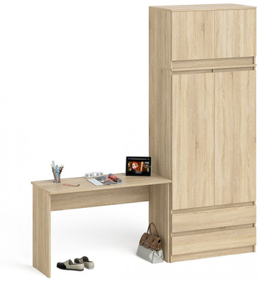 Мори письменный стол МСП1200.1 + Шкаф МШ900.1 + Антресоль МА900.1, дуб сонома