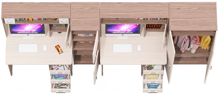 С-МД-СК9 Компоновка № 07, ясень шимо светлый/ясень шимо тёмный