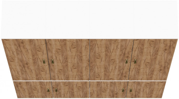 Лидер-8 Пенал МД 21Б 4 шт., белый шагрень/крафт золото