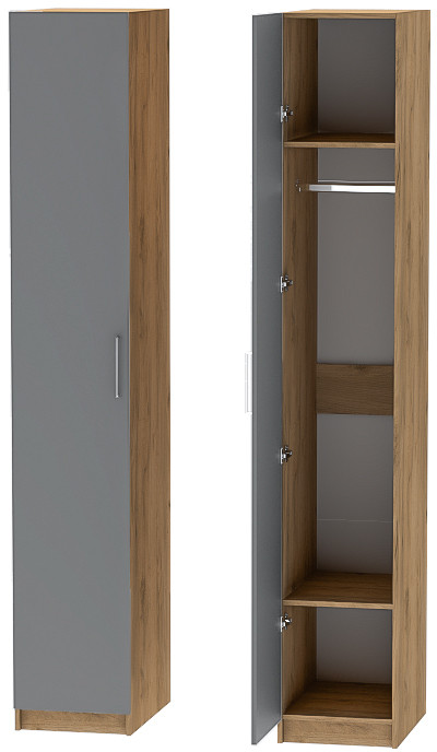 Шкаф-пенал №1 "Иннэс-7" - Крафт золотой/Графит