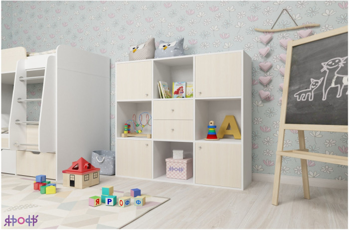 Стеллаж Джери (Венге/Оранжевый)