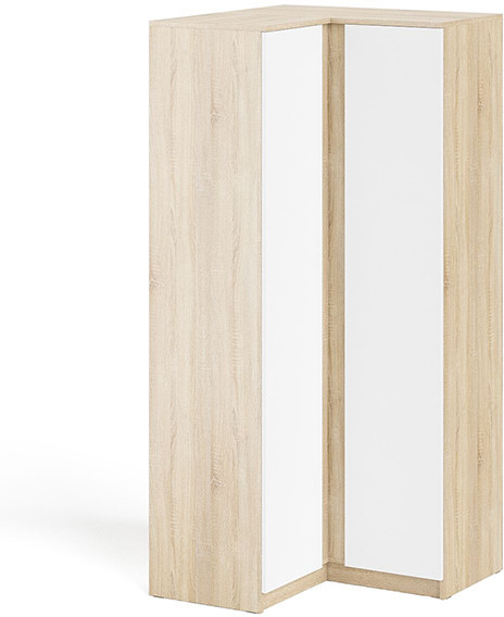 Мори Шкаф угловой МШУ960.1, цвет дуб сонома/белый, ШхГхВ 96,4х96,4х209,6 см.