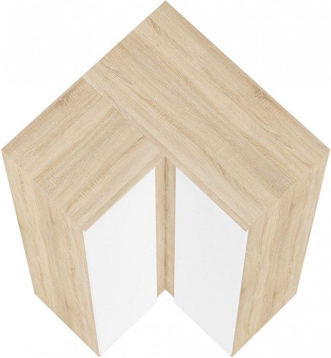 Мори Шкаф угловой МШУ960.1, цвет дуб сонома/белый, ШхГхВ 96,4х96,4х209,6 см.