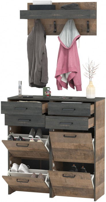 Трувор Прихожая 152, дуб гранж песочный/интра