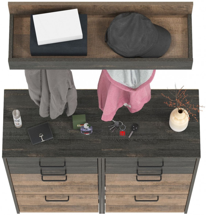 Трувор Прихожая 152, дуб гранж песочный/интра