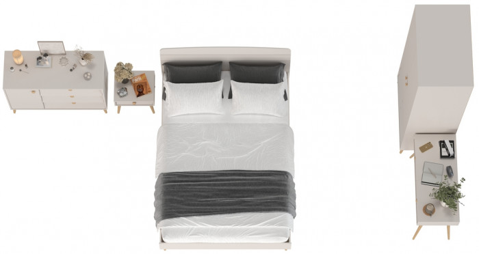 Афина Спальня 25-1400, кашемир серый