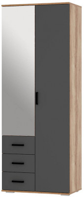 Шкаф 2-х створчатый "Вегас" ШК-03 дуб каньон/графит