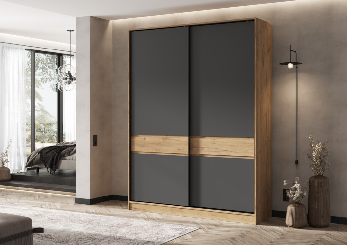 Роджина Шкаф-купе 1800 дуб крафт/графит