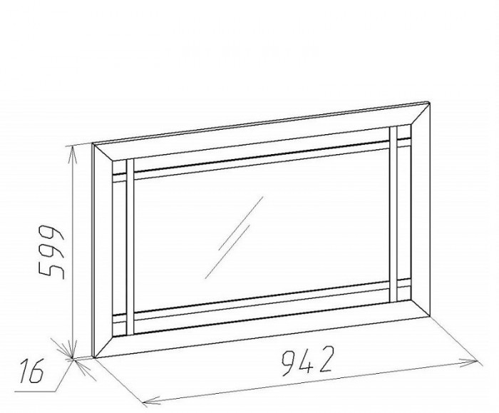 Зеркало навесное Шерлоск 7, ясень светлый