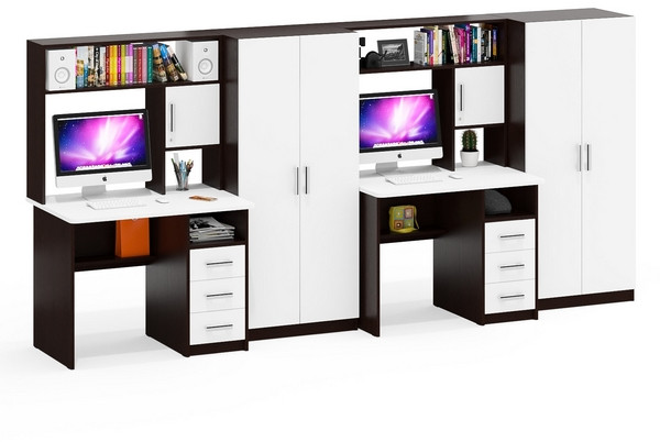 С-МД-СК9 Компоновка № 08, венге/белый шагрень