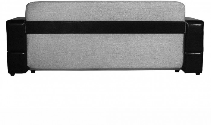 Диван-еврокнижка Манчестер 160х200, с подсветкой, велюр/экокожа серая/черная