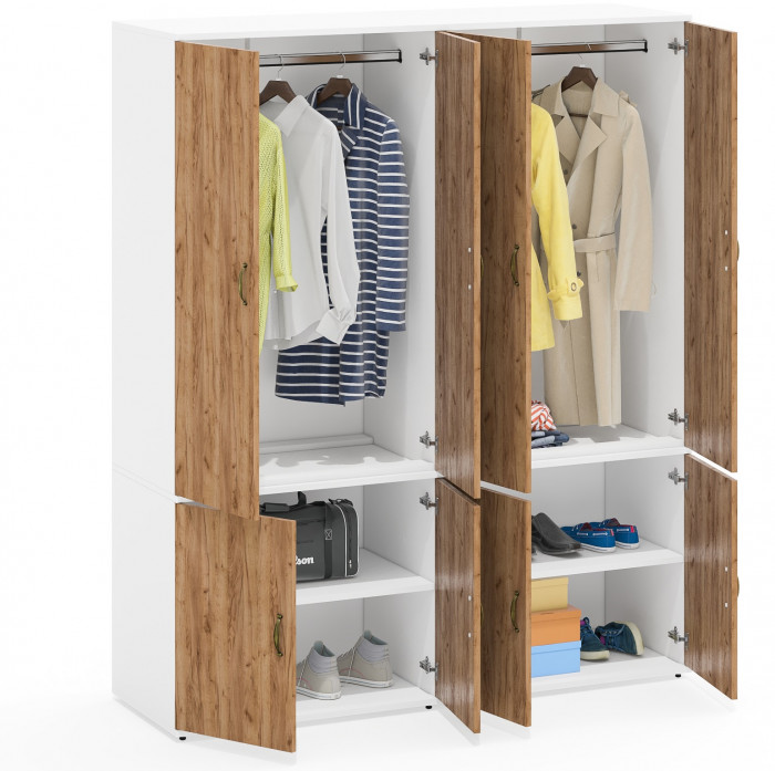 Лидер-8 Шкаф МД 19Б 2 шт., белый шагрень/крафт золото