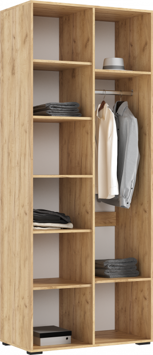 Флэш Шкаф 2-х ств. 900 браш графит/дуб крафт