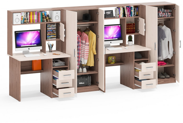 С-МД-СК9 Компоновка № 08, ясень шимо светлый/ясень шимо тёмный