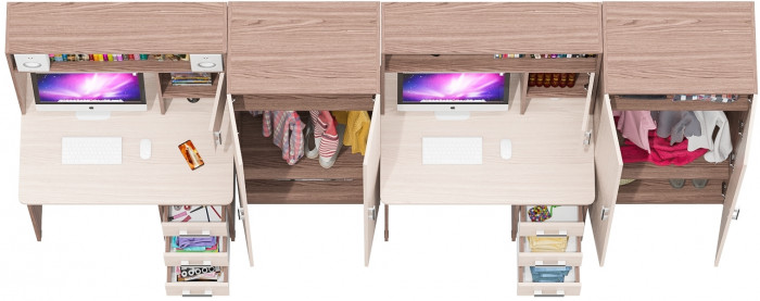 С-МД-СК9 Компоновка № 08, ясень шимо светлый/ясень шимо тёмный