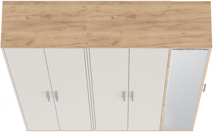 Прихожая Домино-мини + Шкаф для одежды Домино, дуб крафт золотой/кашемир серый