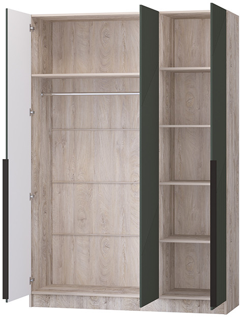 Шкаф Авис 1,5 (№1), Дуб эндгрейн/Грин