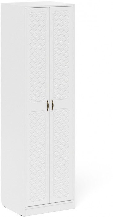Прихожая П-6 Шкаф + Шкаф, цвет белая шагрень/фасады МДФ белое дерево фрезеровка ромб, ШхГхВ 120х50х210 см.