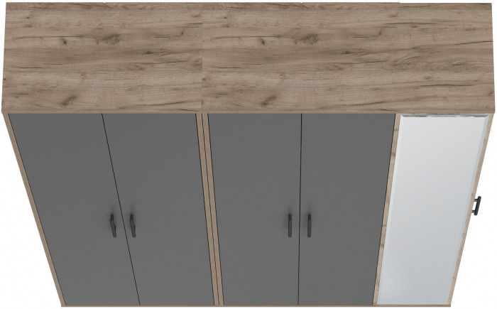 Прихожая Домино-мини + Шкаф для одежды Домино, дуб крафт табачный/графит