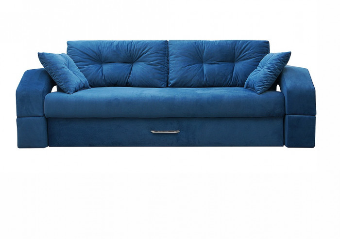 Диван-еврокнижка Манчестер 160х200, с подсветкой 07, велюр синий
